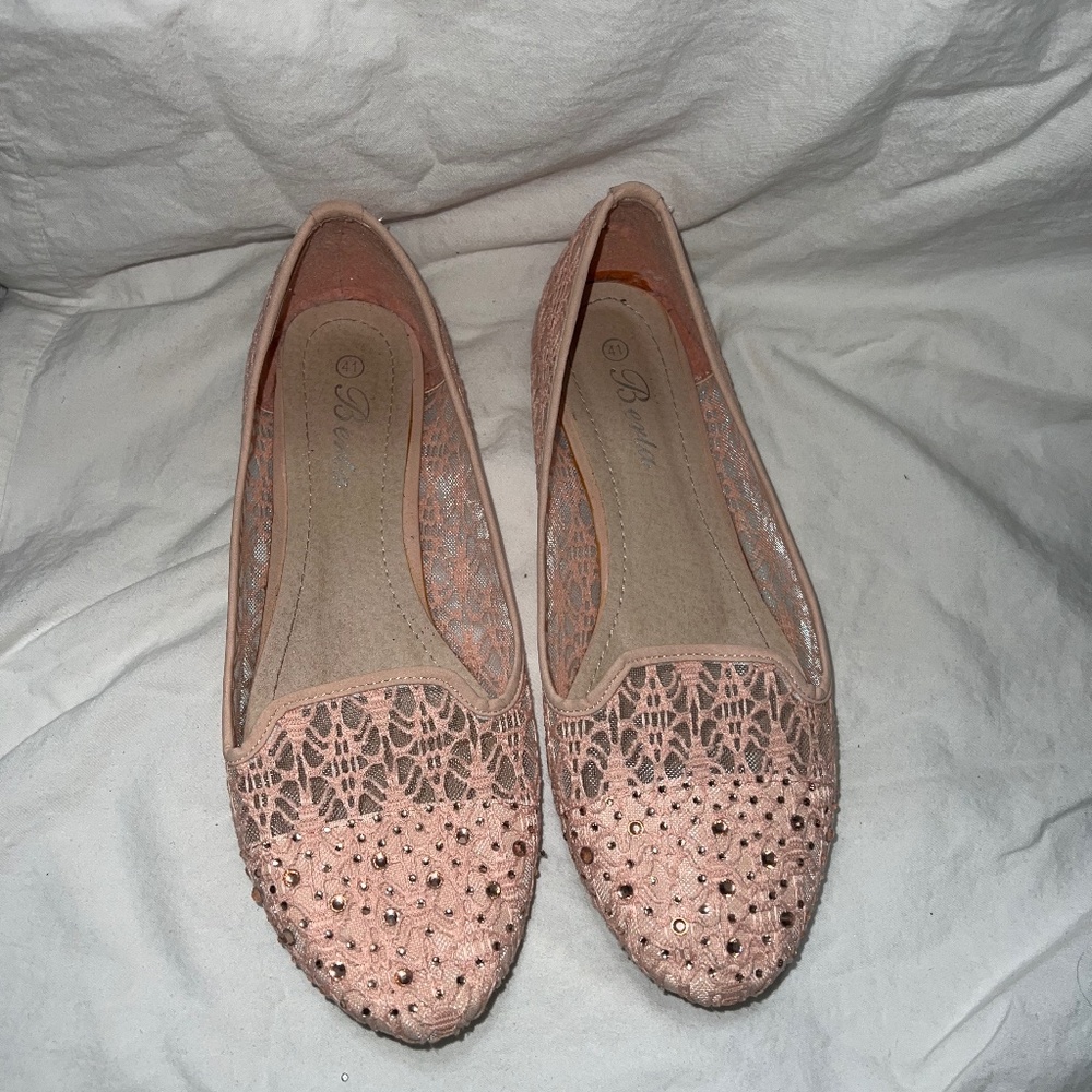 Pink flats